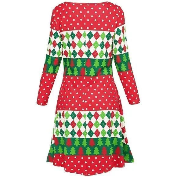 🎄 Plus Size Ugly Christmas Sweater Long Sleeve Skater Dress SIZE 1X NEW - Picture 5 of 6